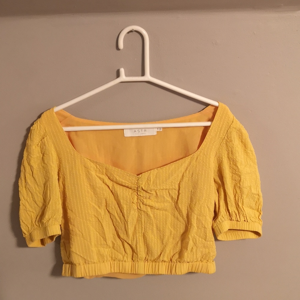 Yellow crop top from Astr.